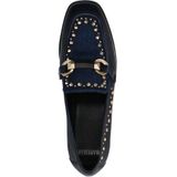 Manfield leren loafers donkerblauw