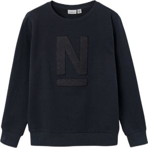 NAME IT KIDS sweater NKMTOMANSE LS SWEAT BRU met logo zwart