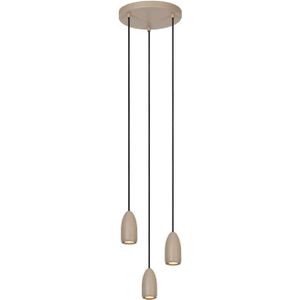 Lucide EVORA - Hanglamp - Ø 25 cm - 3xGU10 - Taupe