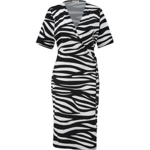 s.Oliver jurk met zebraprint zwart/wit