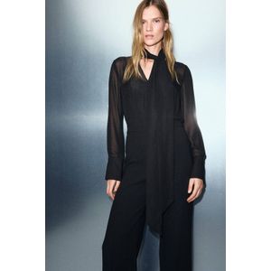 Mango jumpsuit zwart met glitter