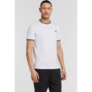 Fred Perry T-shirt TWIN TIPPED met contrastbies white