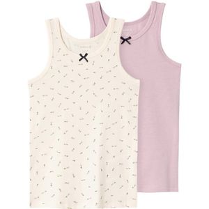 NAME IT MINI hemd NMFTANK TOP - set van 2 beige/lila