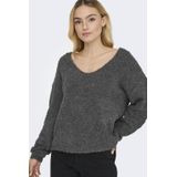 Jacqueline de Yong - Jdybitten Life - Trui - Dark Grey Melange - Dames