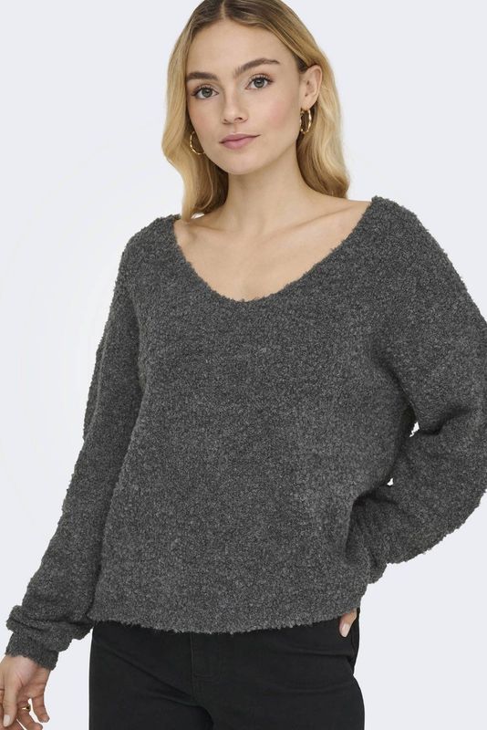 Jacqueline de Yong - Jdybitten Life - Trui - Dark Grey Melange - Dames