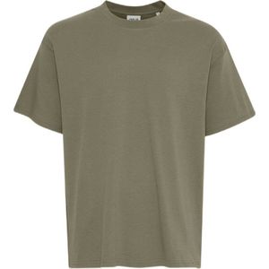 Solid gemêleerd regular fit T-shirt groen