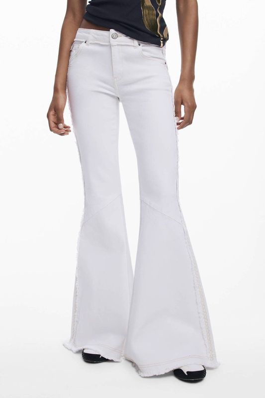 Desigual - Jeans - Wit - Flared - Lange Lengte - 5-pocket-style
