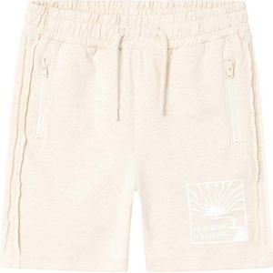 NAME IT KIDS loose fit sweatshort NKMHUMMI met printopdruk ecru