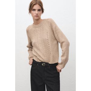 Mango gebreide trui lichtbruin