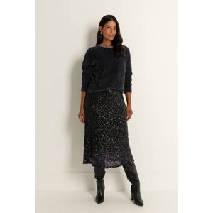 CLAUDIA BY CLAUDIA STRÄTER midi rok met pailletten zwart