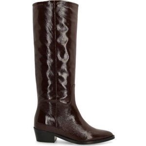 Manfield - Hoge Laarzen - Donkerbruin - Leren