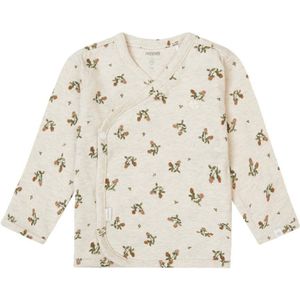 Noppies baby longsleeve Nicosia met katoen ecru/groen/bruin