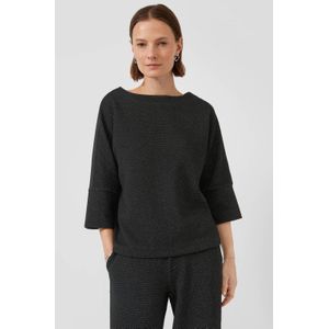 Sweatshirt - Jacquard - Relaxte Pasvorm - Vrouwelijke Bateauhals - 3/4-Mouwen
