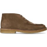 Manfield suède veterschoenen taupe