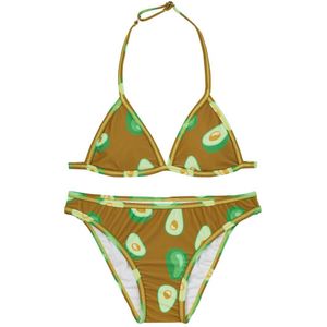 Claesen's triangel bikini met fruitprint bruin