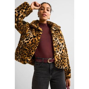 Ruby faux fur jas panterprint