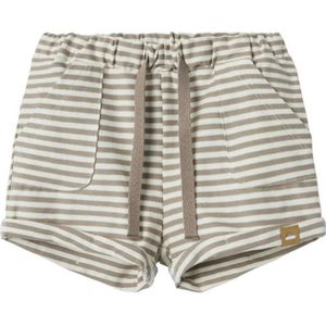 NAME IT BABY baby gestreepte regular fit casual short NBMFILLO zand/wit