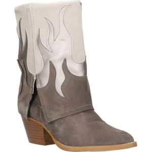 DWRS Barbados suède cowboylaarzen met flap taupe/beige