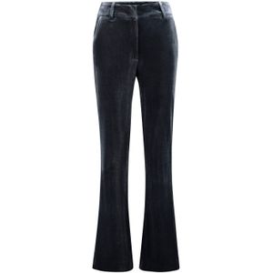 Expresso fluwelen flared high waist pantalon antraciet