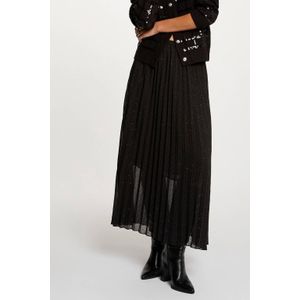 Morgan plissé rok met glitter zwart