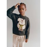MANGO KIDS Trui  donkerbeige / olijfgroen / donkergroen / wit