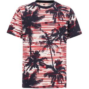 WE Fashion T-shirt met all over print rood/zwart/wit