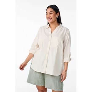 Zizzi linnen blouse beige