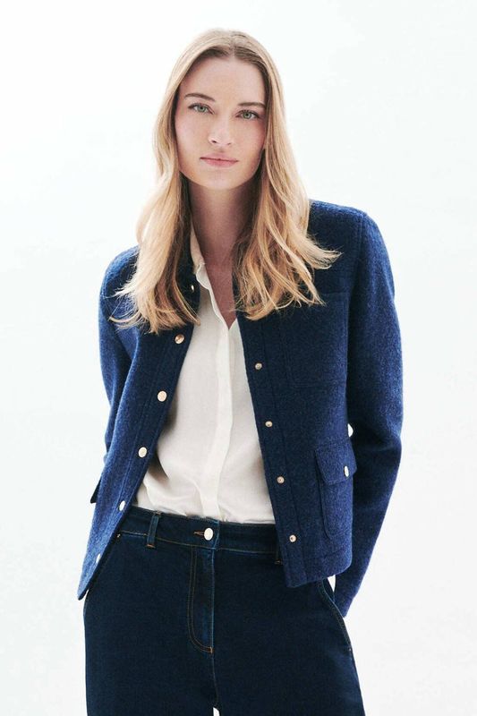 Caroll wollen jasje donkerblauw