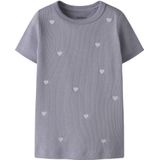 NAME IT MINI T-shirt met hartjes paars