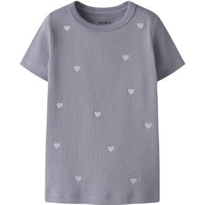 NAME IT MINI T-shirt met hartjes paars