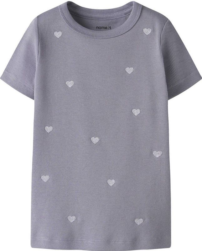NAME IT MINI T-shirt met hartjes paars