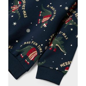 NAME IT - NMMROKA - Sweatshirt - Ecru - Navy - Donkergroen - Rood