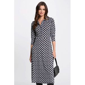 Morgan midi jurk marineblauw/ wit