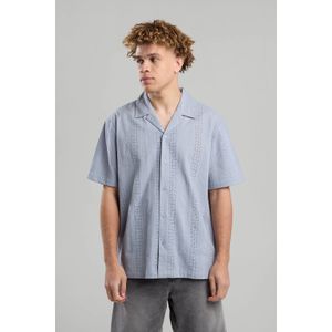 America Today overhemd met textuur blauw
