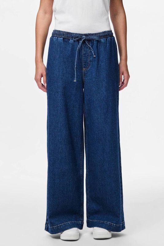 Pcsilke - Mw Pull Up Wide Fit - Jeans - Wide-leg - Mid-waist - Soepelvallende Pasvorm