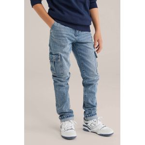 WE Fashion - Cargobroek - Blauw - Denim