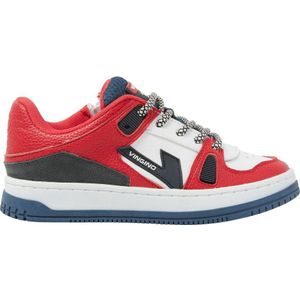 Vingino Kevin leren sneakers rood/wit