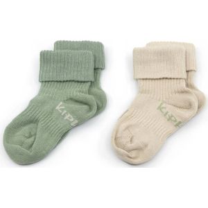 KipKep bio-katoen blijf-sokken 0-12 maanden - set van 2 calming green