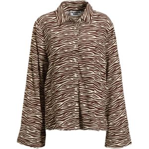 Colourful Rebel blouse Tia met zebraprint bruin/beige