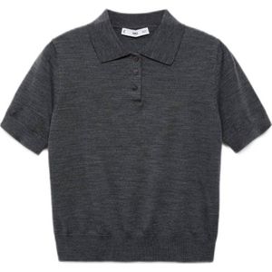 Mango gebreide trui met wol grijs melange