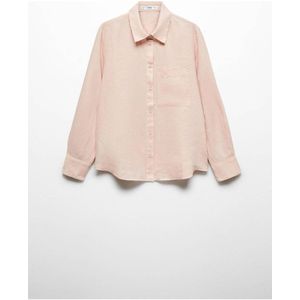 Mango linnen blouse lichtroze