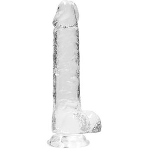 RealRock realistische dildo met scrotum - 20 cm - transparant