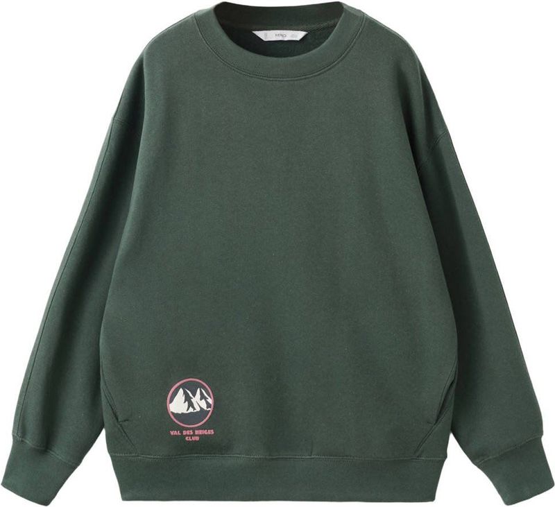Mango Kids - Sweater - Groen - Met Backprint