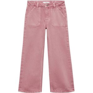 Mango Kids wide leg jeans roze