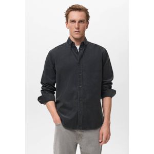 Mango Man regular casual overhemd grijs
