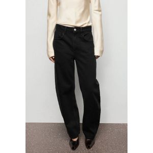 Mango high waist barrel jeans black denim