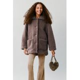 Mango Kids teddy jas donkerbruin