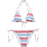Mango Kids triangel bikini rood/blauw/wit