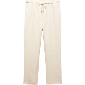 Mango cropped linnen broek beige