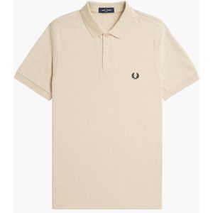 Fred Perry regular fit polo met logo oatmeal / black